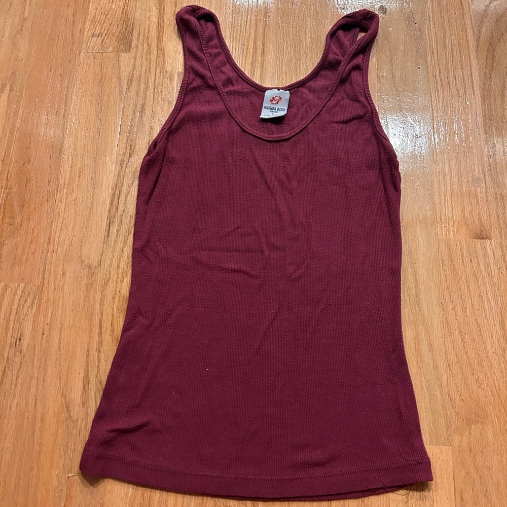 Anchor Blue Maroon Tank Top